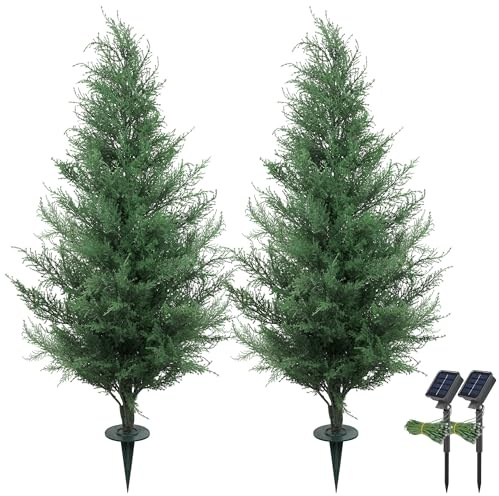 SEVENLOVE Árbol topiario de cedro artificial de 36 pulgadas, árbol de cedro en maceta SEVENLOVE de 3 pies, arbusto artificial para porche delantero, decoración de oficina en casa (3 pies)