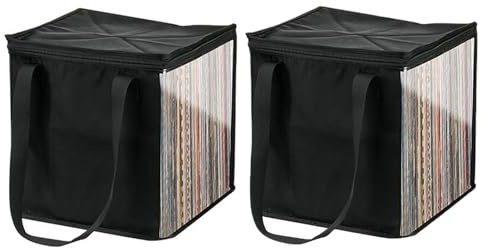 Xijobido Bolsa De Transporte para Discos De Vinilo | Caja De Almacenamiento para Discos De Vinilo | Bolsas De Almacenamiento De Álbumes para Discos De Vinilo | Estuche para Transporte De Discos