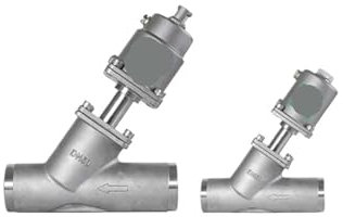 FANNIXI Pneumatisches Winkelsitzventil Pneumatisches Winkelsitzventil mit Schweißfunktion, Edelstahl 304, Y-Typ, Hochtemperatur-Dampf-Absperrventil(1/2,A Type_Double-Acting)