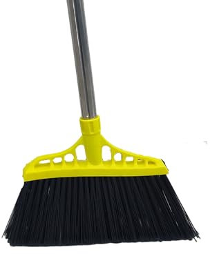 Diposiconx Escoba resistente al aire libre con mango largo, perfecta para el hogar, patio, garaje, oficina, cocina, vestíbulo, habitación