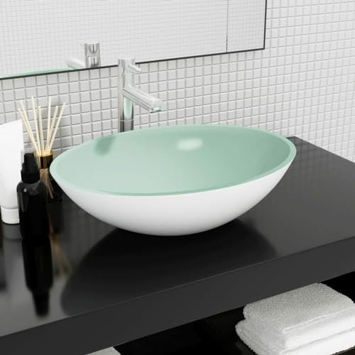 ShGaxin Lavabo de Vidrio Blanco 50x37x14 cm, Fregadero, Lavabo Baño, Lavamanos Baño, Lavatorio Casa De Banho, Mueble Lavabo sobre Encimera