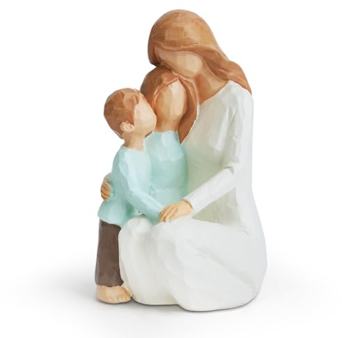 Mutter Sohn Tochter Figuren, Handbemalte Mutter-Sohn-Tochter-Statuen | Wohndekor-Skulpturen aus Kunstharz, Mutter-und Sohn Tochter Figur für Geschenke zum Muttertag Jahrestag Geburtstag Weihnachte