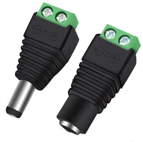 Connettore di alimentazione Spina Jack 5.5mm x 2.1mm Adattatore maschio femmina 10/20/50PCS for cavo telecamera CCTV con barra luminosa a LED(50Pcs)