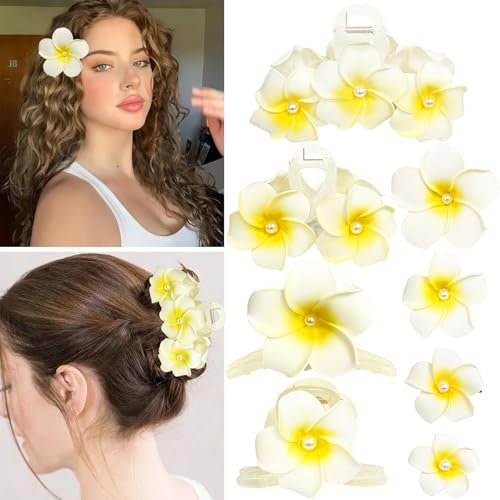 YeahBoom 8 Stück Blumen Haarspangen,Haarspangen Damen,Haarklammern für Frauen,Blumen-Haarspangen Haarkrallen Haarschmuck,Dekorative Haarschmuck,Haarspiralen Clip,Rutschfeste Kunststoff Haarspangen