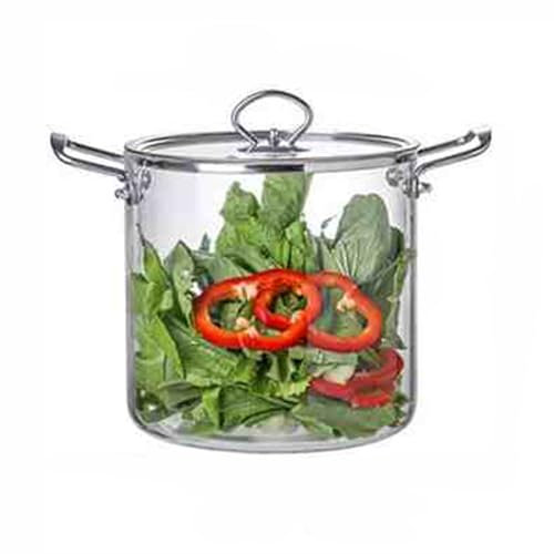 Vllentin Casserole Transparente Induction,Casserole en Verre avec Couvercle,Petites Casseroles Transparentes,Fonctionnel Et Pratique,pour CuisinièRe à Induction