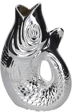 Giftcompany Monsieur Carafon Vase/Karaffe Fisch L Silber 2,7l