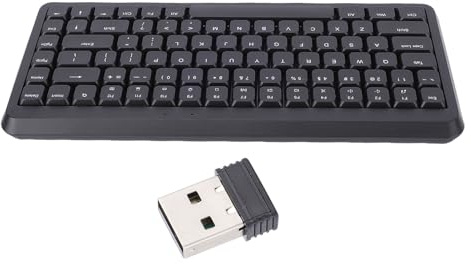 Yanmis Tastiera Wireless, Tastiera Cordless Silenziosa 2.4G 105 Tasti di Dimensioni Standard con Tastierino Numerico, per Laptop PC Desktop Notebook (BLACK)