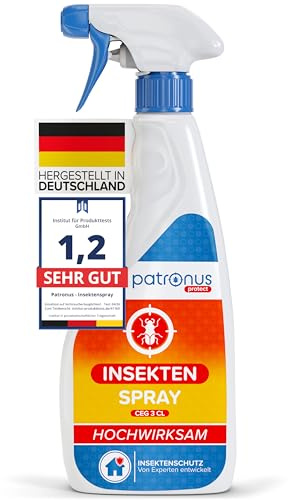Patronus Insekten-Spray mit Sofortwirkung 500 ml - effektives Abwehr-Mittel gegen fliegende & kriechende Insekten, Ungeziefer Spray, hochwirksame Alternative zu Insektenspray Fliegen & Kakerlaken Gift