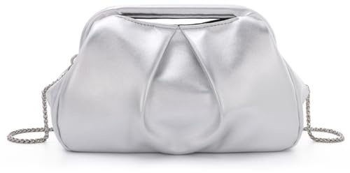 HomKuch Borsa di frizione nuvola per le donne, borsa di nozze elegante festa piegato dumpling borsa sera
