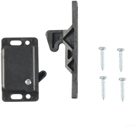 Schranktürschloss für Wohnwagen, 4 Stück, 72 x 28 mm, mit Schrauben, sicherer Verriegelungsmechanismus für Wohnmobile, Schubladen und Schränke, Schwarz (1 Set)