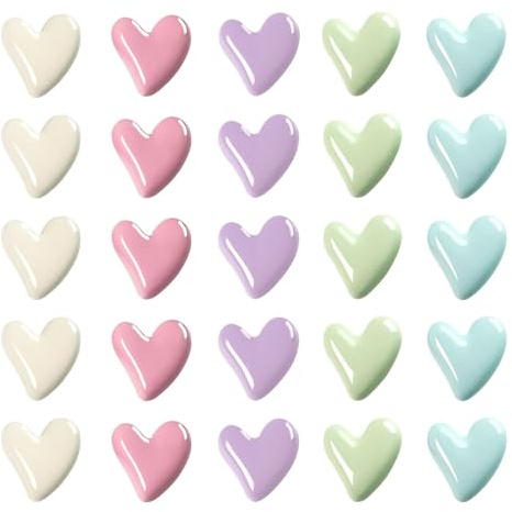 VEOIRXU 25 Pezzi Calamite Frigorifero a Forma di Cuore Colorate Magneti Frigo Decorativi 3D per Lavagna Magnetica Cucina Armadietti Ufficio Calamite da Frigo per Regalo Decorazione Casa (5 colori)