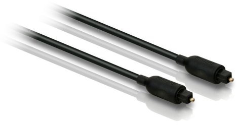 Philips SWA2302W/10 - Câble 1.5m en fibre optique de haute qualité avec gaine flexible en PVC, connecteur sécurisé, poignée antidérapante - Noir