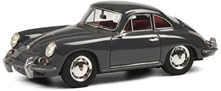 Schuco Porsche 356 SC Coupé, Interieur rot, Resin, Modellauto, 1:43, grau, Limitierte Auflage