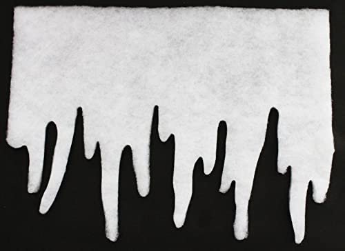Bright Ideas Künstliche Gefälschte Schnee-Eiszapfengirlande für festliche Bastelarbeiten, Schneedecke, Weihnachtskrippe, weiche Eiszapfengirlande, weiße Imitation Eiszapfen Girlande, Fransen, 30,5 x