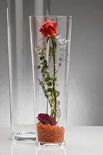 Sandra Rich Vaso in vetro Conical, trasparente, 50 cm, Ø 17 cm, taglio caldo