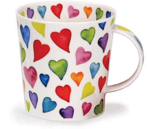 Dunoon Porzellanbecher Lomond - warme Herzen Bunte design