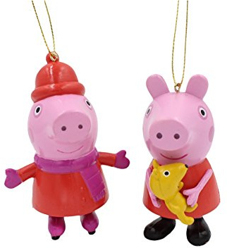 Kurt Adler 3.5-4 Peppa Pig Blow Mold Christmas Ornament 2 Assorted