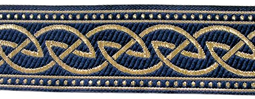 10m Keltische Borte Webband 35mm breit Farbe: Blau-Gold von 1A-Kurzwaren 35034-blgo