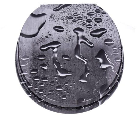 TP WC-Sitz mit Absenk-Automatik und Motiv, Soft-Close-Funktion, Toiletten-Deckel mit Holz-Kern, ovale O-Form, EU-Größe, bis 120 kg, rostfreie Scharniere, einfache Montage, universal passend