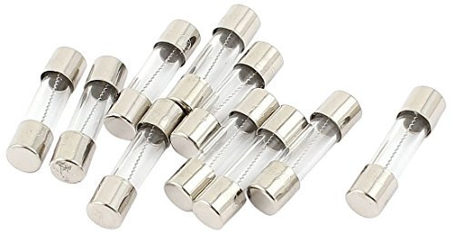 Gaoominy 10 Stk. 250V 3A Traeger Glassicherungen 5mm x 20mm