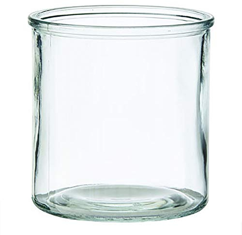 Windlichter aus Glas in klassischer Zylinderform H 10 cm - H 12 cm oder H 15 cm - Kerzenglas und Teelichtgläser für viele Dekorationen (6 x Ø 12 cm/H 12 cm)