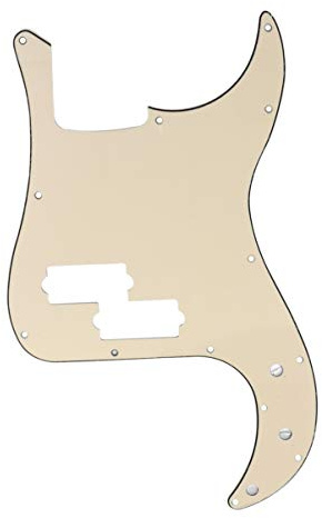 Milisten Pickguard Kratzplatte Pickguard Pickguard Scratch Plate Vintage 13 L?cher Pickguard Pr? Bassgitarren Ersatz 3 Schichten (Beige) Bass-Schlagbrett