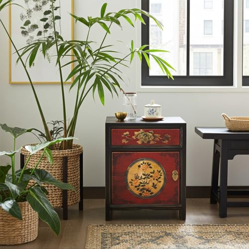 OPIUM OUTLET Meuble Chambre Commode Table de Nuit Table de Chevet Console Buffet chiffonnier Cabinet Armoire Chinois Asiatique Oriental Antique Vintage Shabby-Chic