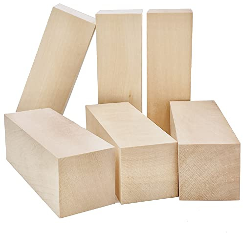 6 Stk 15 x 5 x 5cm Schnitzholz Schnitzen Natürlich Lindenholz Rohlinge Balsaholz zum Schnitzen Holzblöcke Unbehandelt Schnitzblock Basswood Carving Blocks für DIY Schnitzer