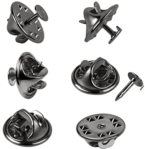 120 Paar 4mm Schwarz Anstecknadeln Schmetterling Anstecker Pin Broschennadeln Butterfly Clutch mit Spikes Blanko Sicherungsstift für Kunsthandwerk Schmuckherstellung