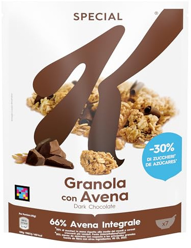 Kellogg's Special K | Gusto Cioccolato Fondente | Granola con Avena Croccante e Deliziosi Riccioli di Cioccolato | 66% Avena Integrale | Confezione Singola da 320g (1 x 320g)
