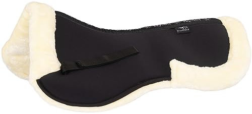 Equinate Memory Foam Sattelpad Austin mit weichem synthetischem Lammfell S - Sattelkissen für Pferd und Pony, Sattel Korrekturpad