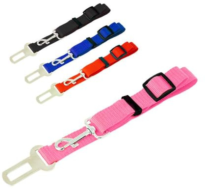 OcioDual Ceinture de Sécurité pour Animaux de Compagnie, Rose, Réglable, Nylon, 67 cm