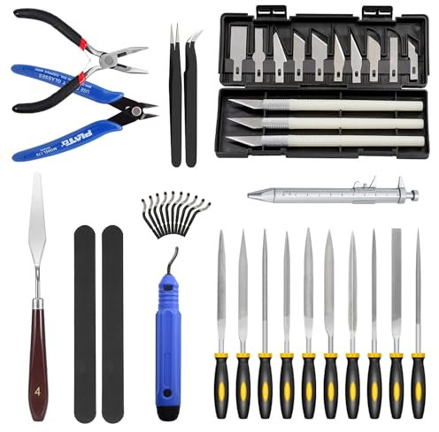 Kit D'outils 3D pour Imprimante 42 Pièces, Le Kit D'outils pour Modèle Comprend Un Outil D'ébavurage, Ensemble de Couteaux Artistiques, Outils de Retrait, pour Le Nettoyage, la Finition et Modèles 3D