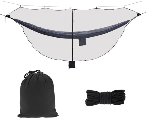 ZXPLO 11ft X 4.5ft Hammock Bug Net, Mosquito Net for Hammocks, Mesh Hammock Netting Fits All Camping Hammocks (Black)