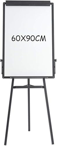 Lavagna Bianca - Cavalletto Per Lavagna A Fogli Mobili Con Treppiede 60X90 Cm, Regolabile In Altezza E Pieghevole, Lavagna Portatile Cancellabile A Secco Per L'Insegnamento In Ufficio E La Famiglia