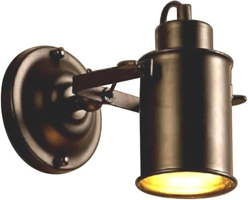 TOHMLAPE Retro Vintage E27 Wandlampe schwenkbar, Schwarz, Ohne Birne