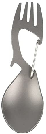 Yardwe Outdoor Göffel Mehrzweck Göffel Aus Titan Campingbesteck Leicht Rostfrei Flaschenöffner Tragbares Camping Utensil Für Wandern Picknick Outdoor