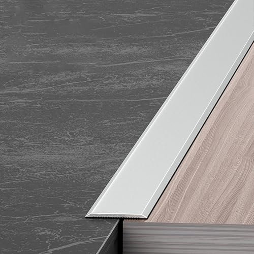 Raouoae Übergangsprofil 90cm*3, Eloxierte Aluminium Abdeckleisten - Boden Übergangsschiene, Abdeckstreifen Für Fliesen, Teppich Und Holzböden(Silver,W:35mm)