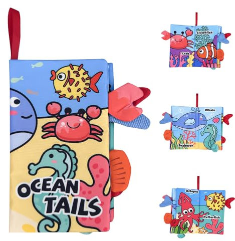 Chiluxendo Quiet Book, Babyspielzeug 0-6 Monate Babybuch, Unkaputtbar Buch Knisterbuch Baby Spielzeug Babybücher, Stoffbuch Bücher ab 1 Jahr Aus Weichem Stoff, für Neugeborene Mädchen