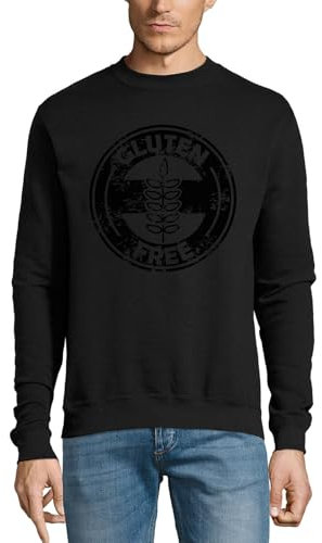 Pull en coton avec logo sans gluten Noir, Noir , M
