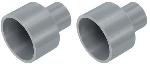 sourcing map 2 Pcs UPVC Reducer Pipe Fitting, 1-1/4x1/2 PVC Straight Pipe Coupling Adapter Connector for Home Sewer Plumbing Water Line, Grey