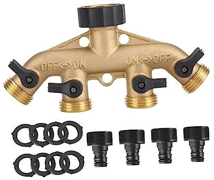 FUNOMOCYA Way Brass Ball Shut off Connector Quick Connect Disconnect for Garden Car Wash Pet Bathing