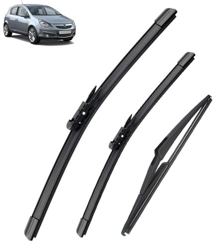 Vorne und Hinten Wischer Set Für Opel Corsa D 2006-2014 2007 2008 2009 beschichtet scheibenwischer klinge 26 + 16 + 12(Left hand drive)