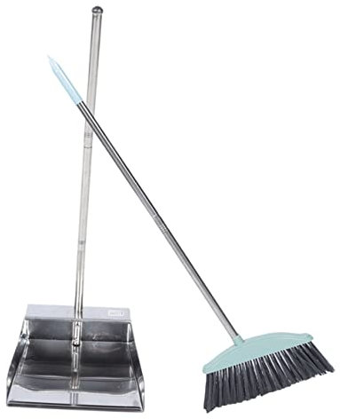 POPETPOP Garbage Broom Broom Dustpan Kit Long Handle Floor Cleaning Tools Easy Storage