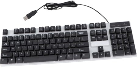 LOORGVEL Teclado de Juegos Cable Negro USB para Ordenador y Portátil | Plástico, Diseño Elegante, Uso en Viaje y Exterior, Compatible Teléfono y Computadora