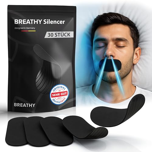 Mundpflaster gegen schnarchen (30 Stück) - Monatsvorrat - optimaler Halt auch mit Bart - Mouth tape for sleeping - schnarchstopper anti schnarch schnarchen,schnarchpflaster no snoring