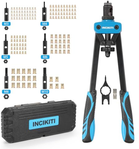 INCIKITI Kit d'outils Rivnut Pistolet à riveter – Riveters 35,6 cm Outil d'écrou à rivets