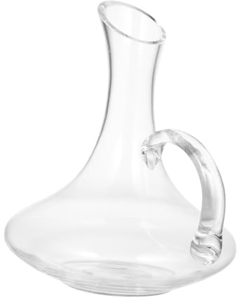 Lurrose Decanter Vino in Vetro con Manico e Beccuccio Inclinato Distributore Bevande Pratico per Casa Bar e Feste Caraffa per Conservazione e Aerazione Regalo per Amanti del Vino
