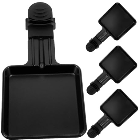 NUOBESTY 4 pièces Poêlons à Raclette Carrés Miniatures Acier Inoxydable pour Fromage Fondant et Barbecue Accessoires de Cuisine Résistants Chaleur