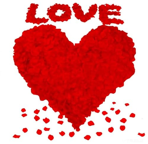 Exsink 4000 Pièces Pétales de Rose Artificielles,Petale Rouge, Petale de Rose-Mariage,pour Saint Valentin, Centre de Table, Anniversaire, Ambiance Romantique